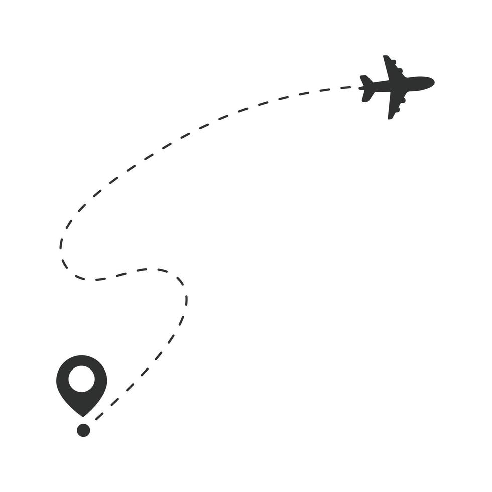 vliegtuig reisroute speld op de wereldkaart reis reisideeën vector