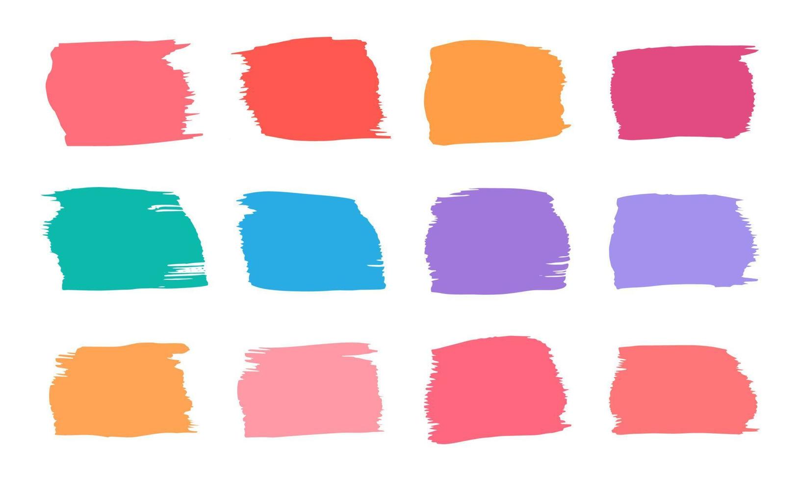 vierkant tekstkader met kleurrijke aquarel penseelstreken. geïsoleerd op een witte achtergrond. vector