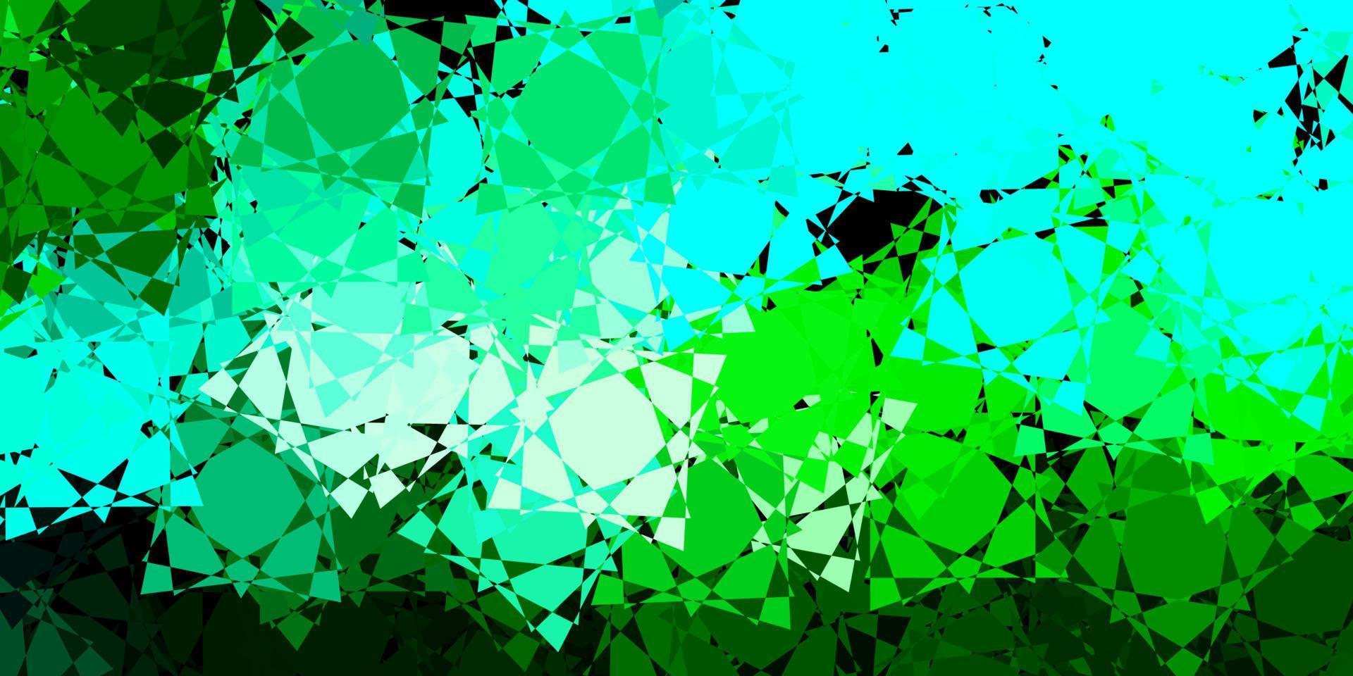 donkerblauwe, groene vectorachtergrond met veelhoekige vormen. vector