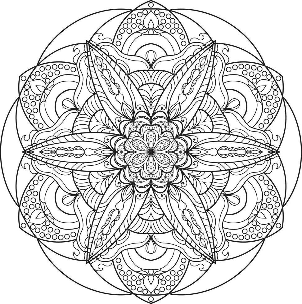 cirkelvormige bloemenmandala op wit pro vector