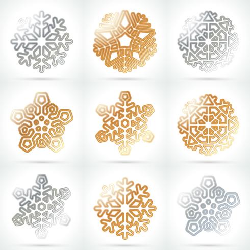 Sneeuwvlok sjabloon set vector