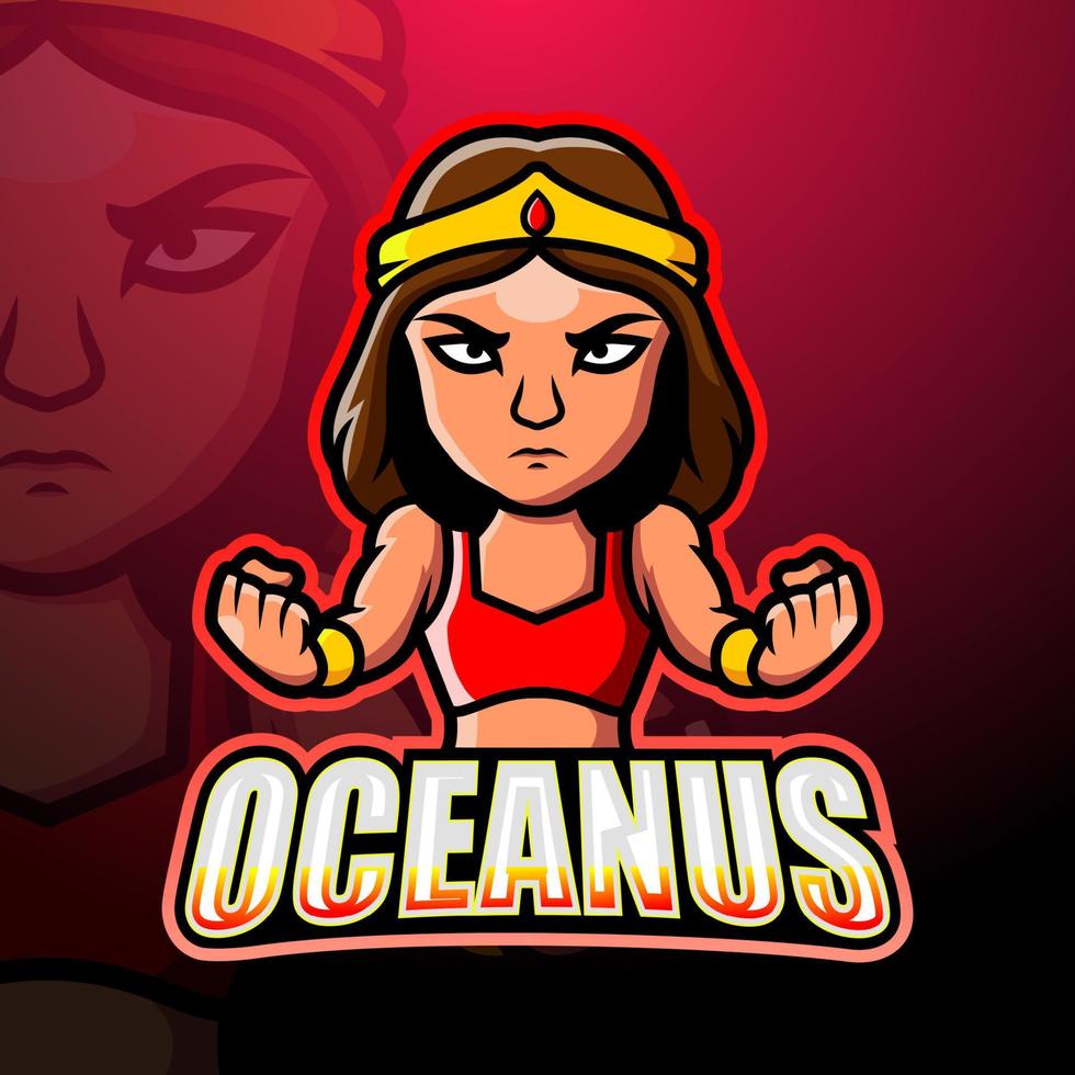 oceanus mascotte esport logo ontwerp vector