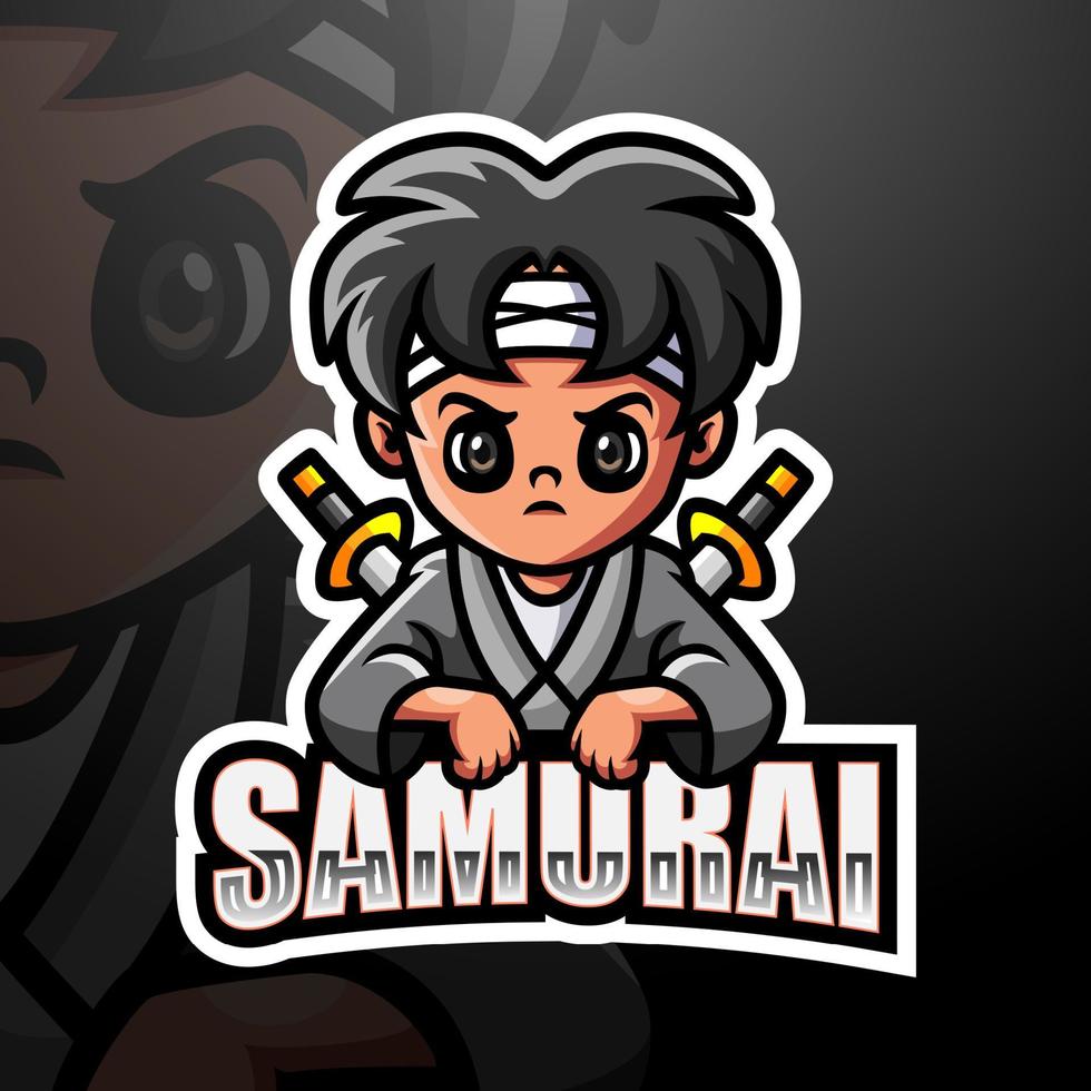 samurai mascotte esport logo ontwerp vector