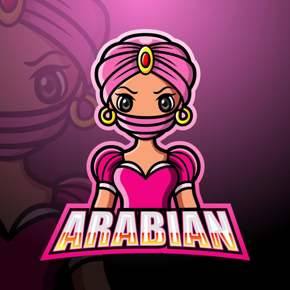 Arabisch meisje mascotte logo ontwerp vector