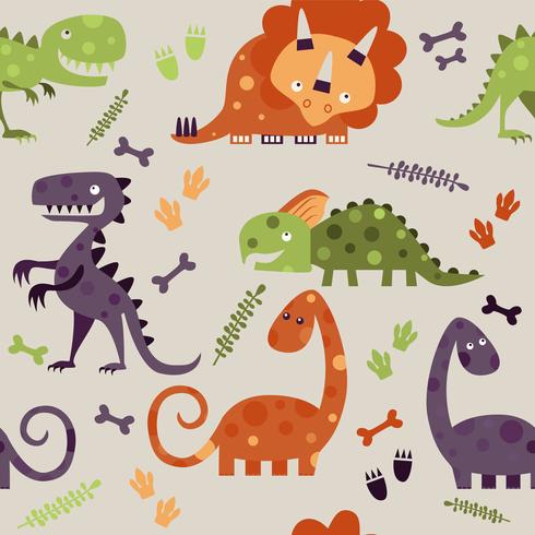 Naadloos Dino-patroon, print voor T-shirts, textiel, inpakpapier, web. Origineel ontwerp met t-rex, dinosaurus .. vector