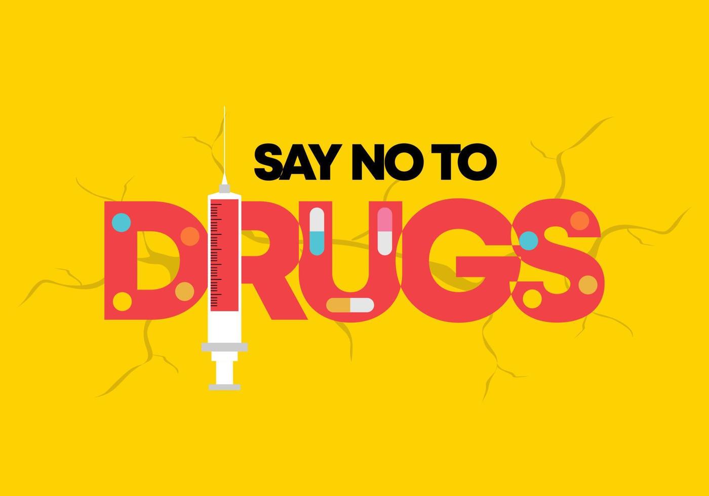 achtergrond poster of banner voor internationale dag tegen drugsmisbruik vector