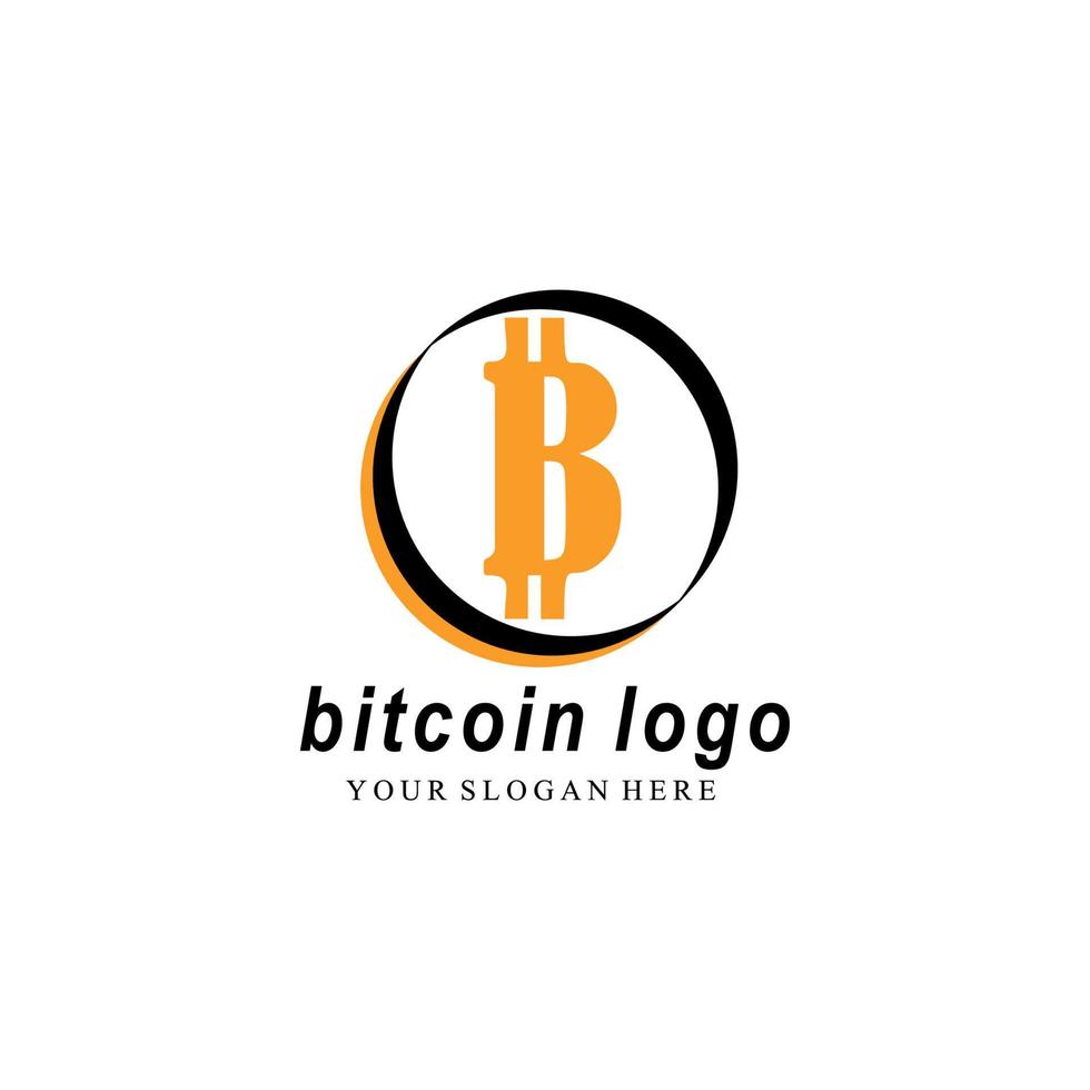 vectorillustratie van bitcoin, cryptovaluta, blockchain. past op blockchain bitcoin-stickers voor web of print. bitcoin-logo. vector