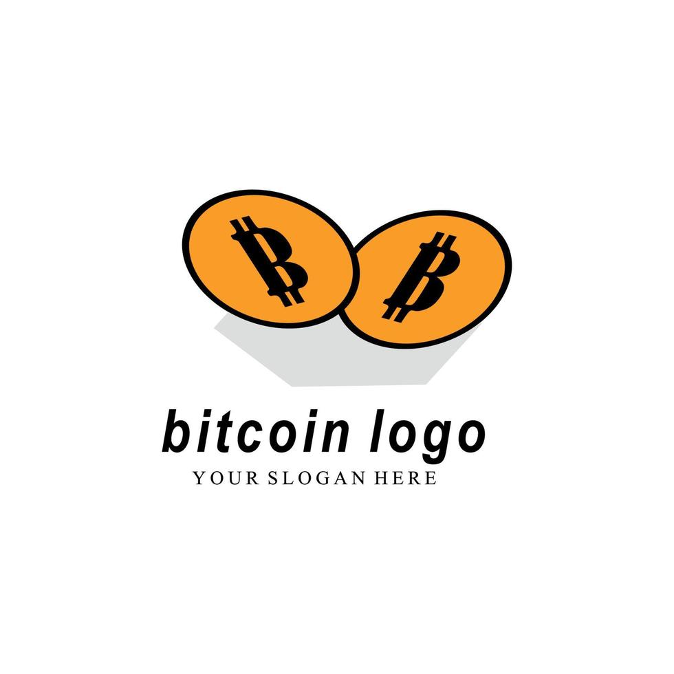 vectorillustratie van bitcoin, cryptovaluta, blockchain. past op blockchain bitcoin-stickers voor web of print. bitcoin-logo. vector