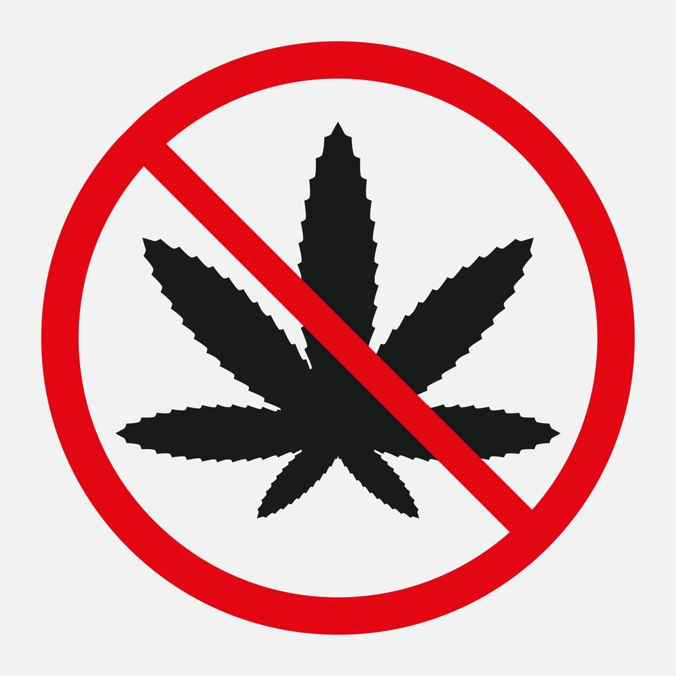 geen onkruidteken. marihuana niet toegestaan vector pictogram geïsoleerd op een witte achtergrond