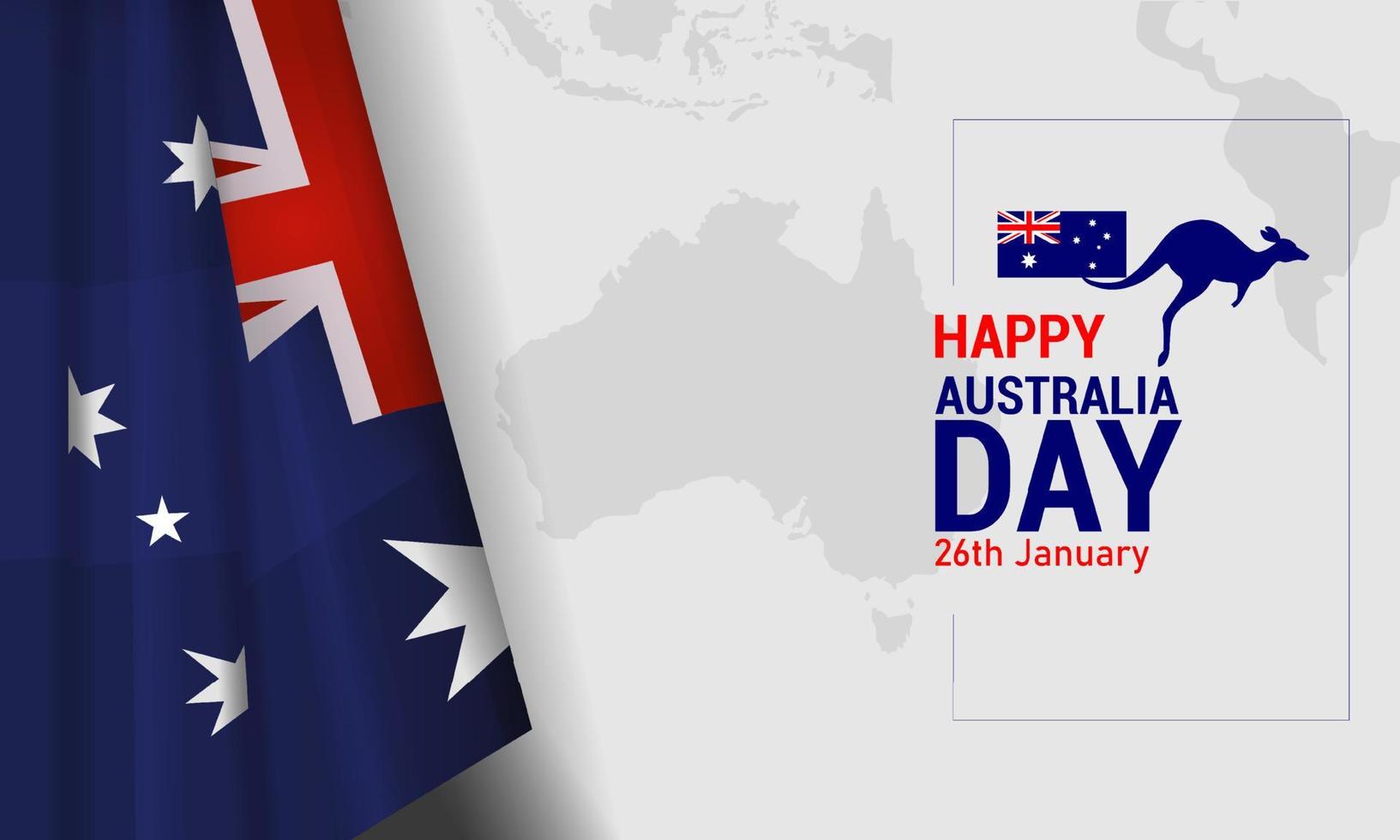 happy australië dag viering poster, minimale banner achtergrond vector