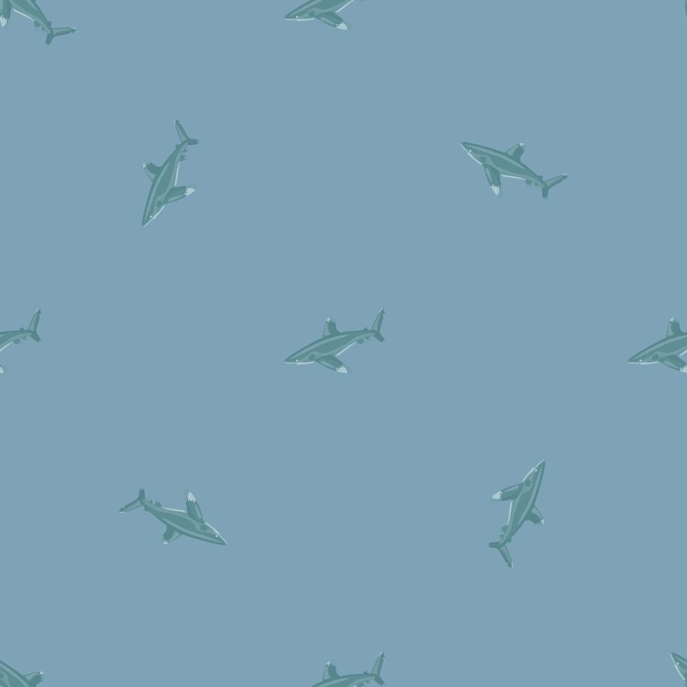 oceanische witpunthaai naadloze patroon in Scandinavische stijl. zeedieren achtergrond. vectorillustratie voor kinderen grappige textiel. vector