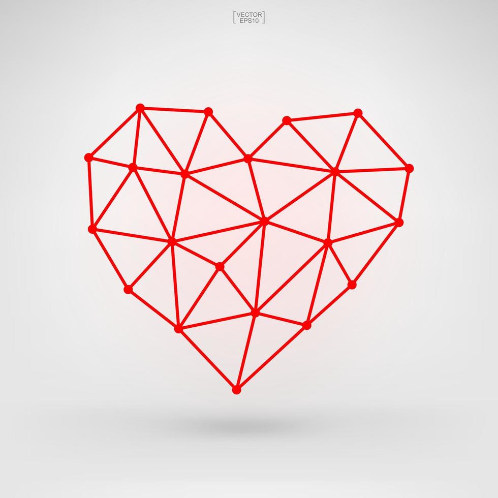hart teken en symbool voor Valentijnsdag. hartvorm voor decoratieve kaart, website, sjabloonontwerp, ansichtkaart, reclame, mobiele applicatie. vector. vector