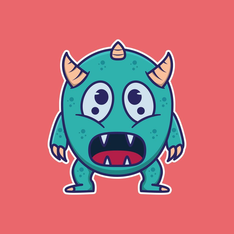 vectorillustratie van schattig monster vector