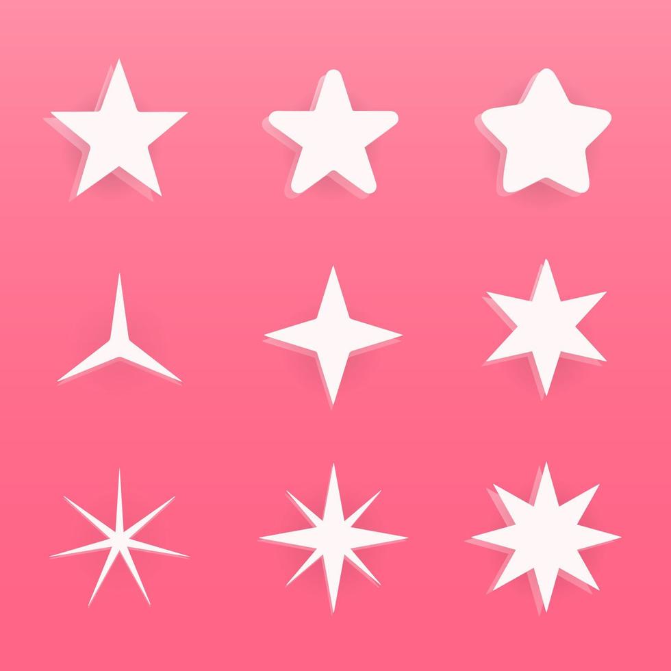 elegante verzameling sterrenachtergrond. set van ster vectorillustratie op roze background vector