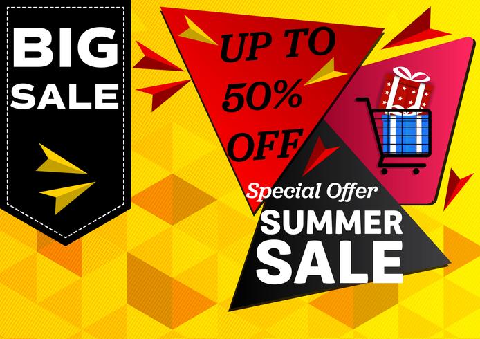 Speciale aanbieding voor banner zomerverkoop. geometrisch abstract vector achtergrondontwerpconcept.