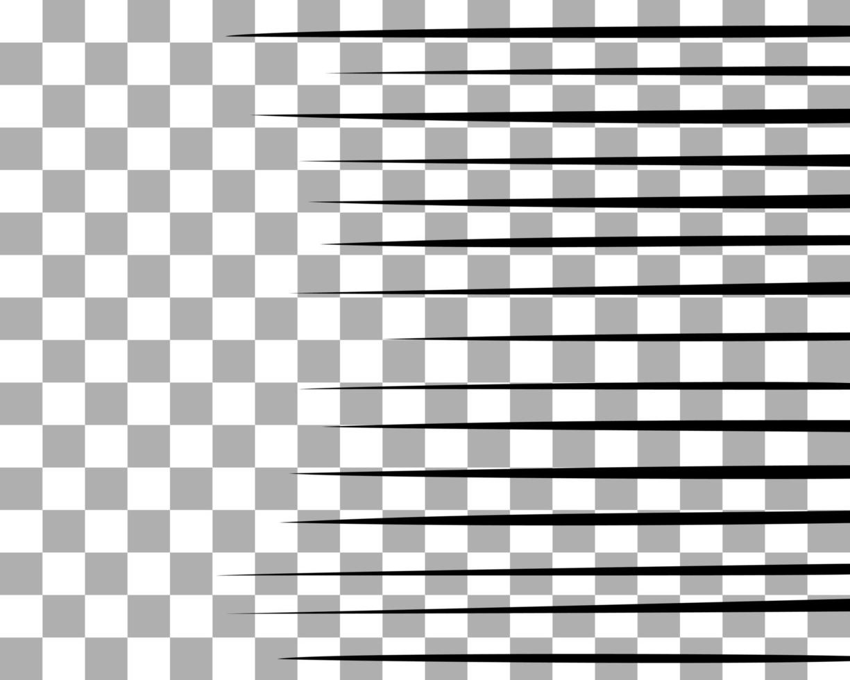 schets manga-effecten op transparante achtergrond. zwarte horizontale lijnen aan de rechterkant spatten textuur voor stripboeken. vector