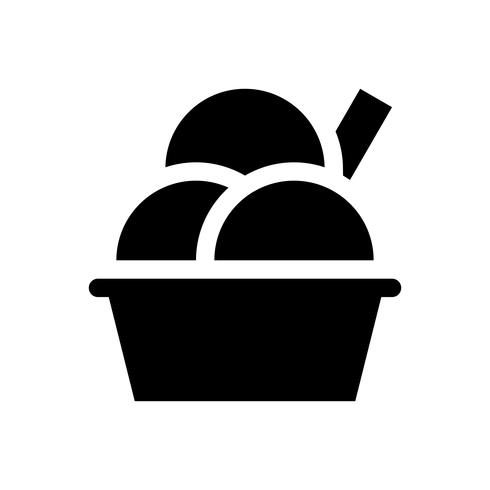 Ice cream cup vectorillustratie, snoep solid stijlicoon vector