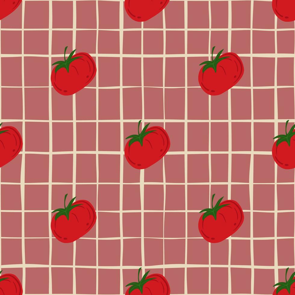 geometrische rode tomaten. vintage naadloze patroon met tomaat. vector