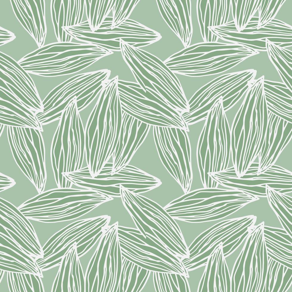 willekeurig lichtgroen blad abstract overzicht naadloos patroon. licht gevormde botanische sieraad. vector