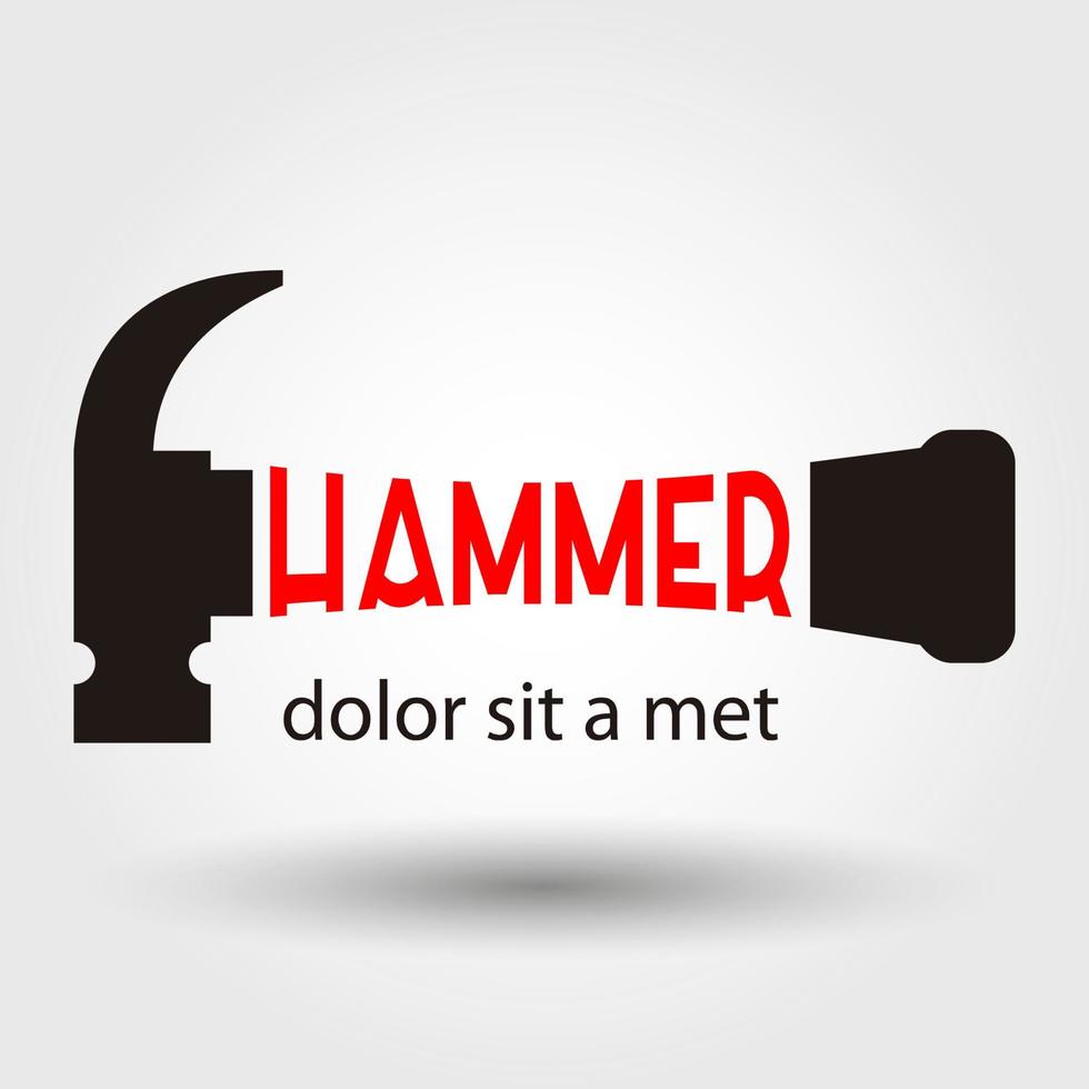 logo met hamervorm vector