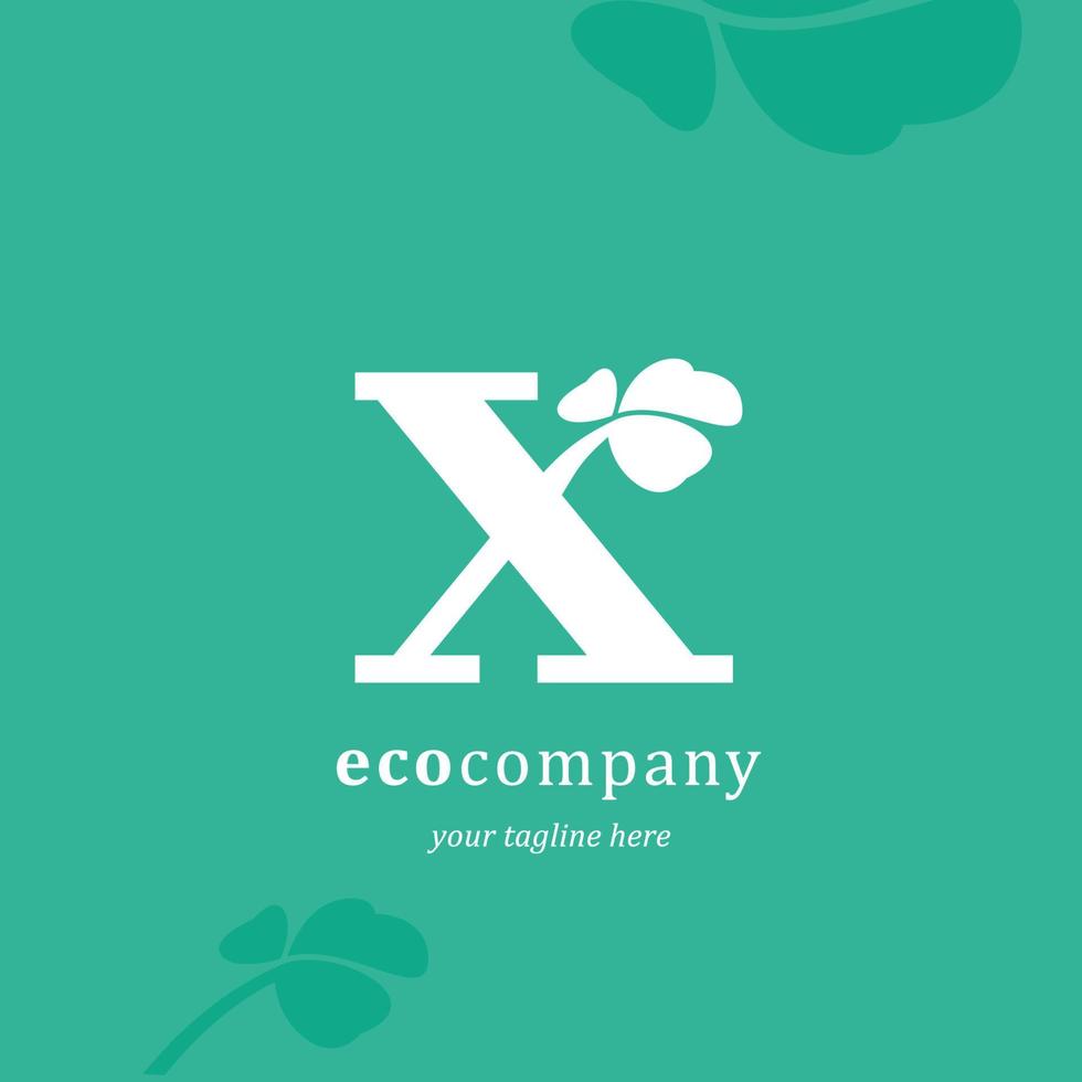 premium vector x eco-logobedrijf in twee kleurvariaties