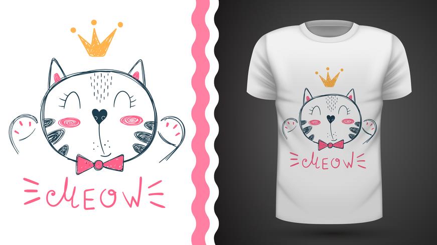 Mooi kittty idee voor print t-shirt vector