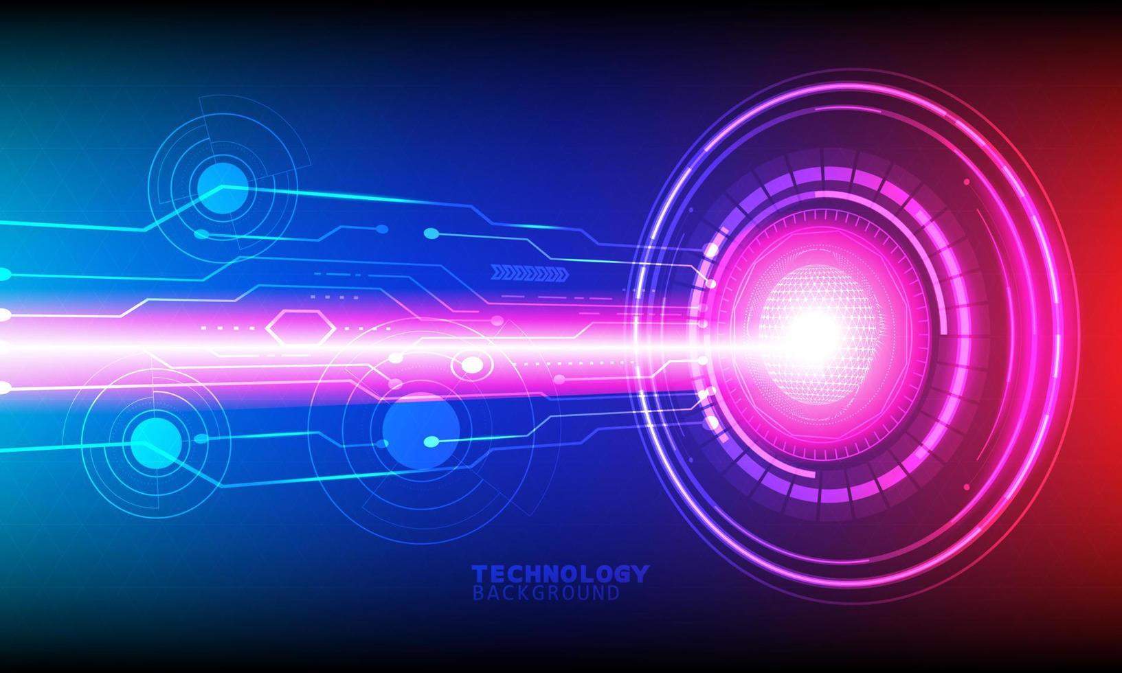 vector achtergrond abstracte technologie communicatieconcept. cyber cirkel laser figuur op abstracte achtergrond. blauw en rood .