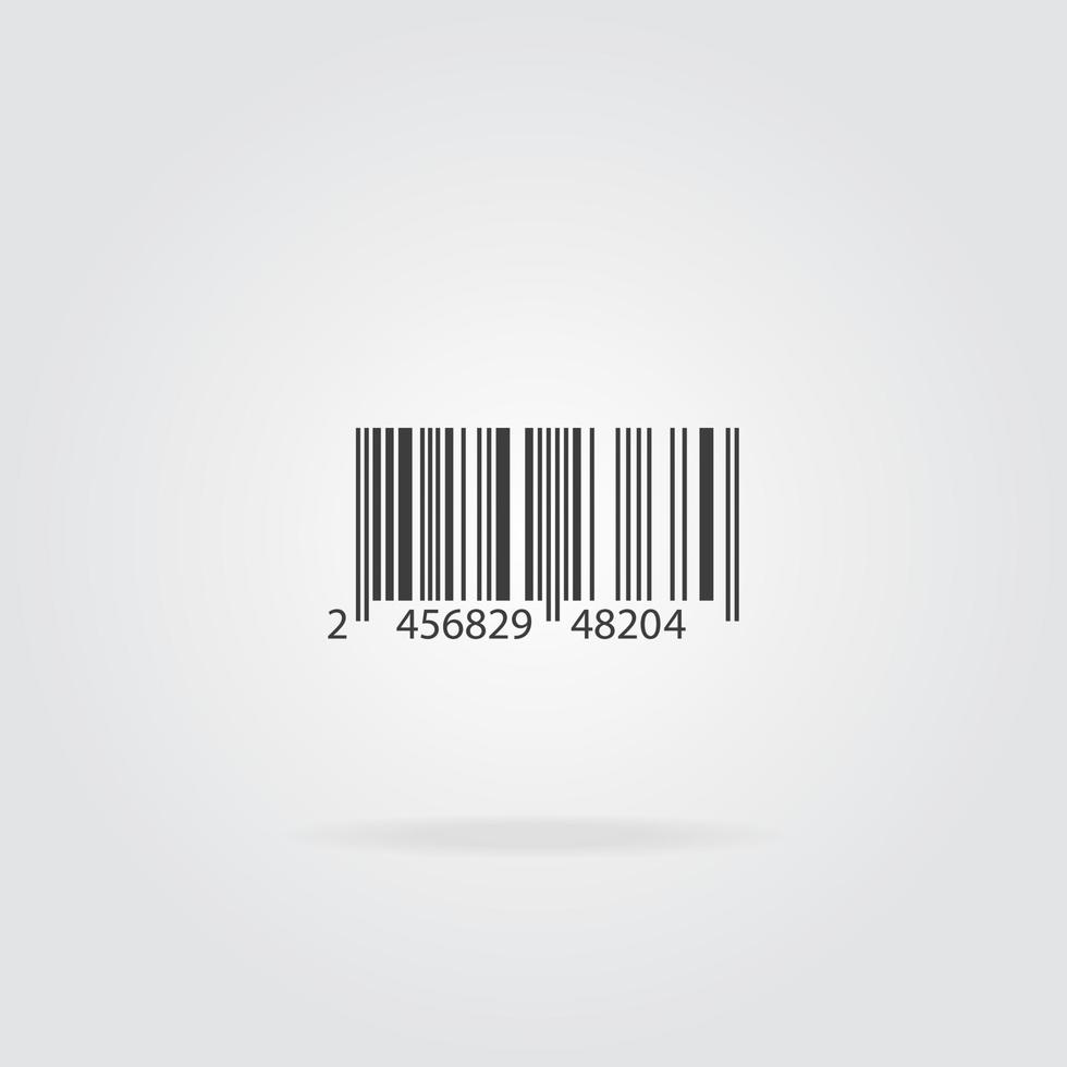 streepjescode met nummer. monster barcode pictogram op grijze achtergrond met schaduw. vector