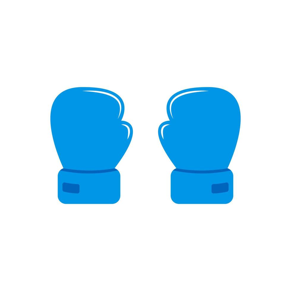 cartoon twee blauwe handschoenen voor boksen. platte pictogram. paar bokshandschoenen vector