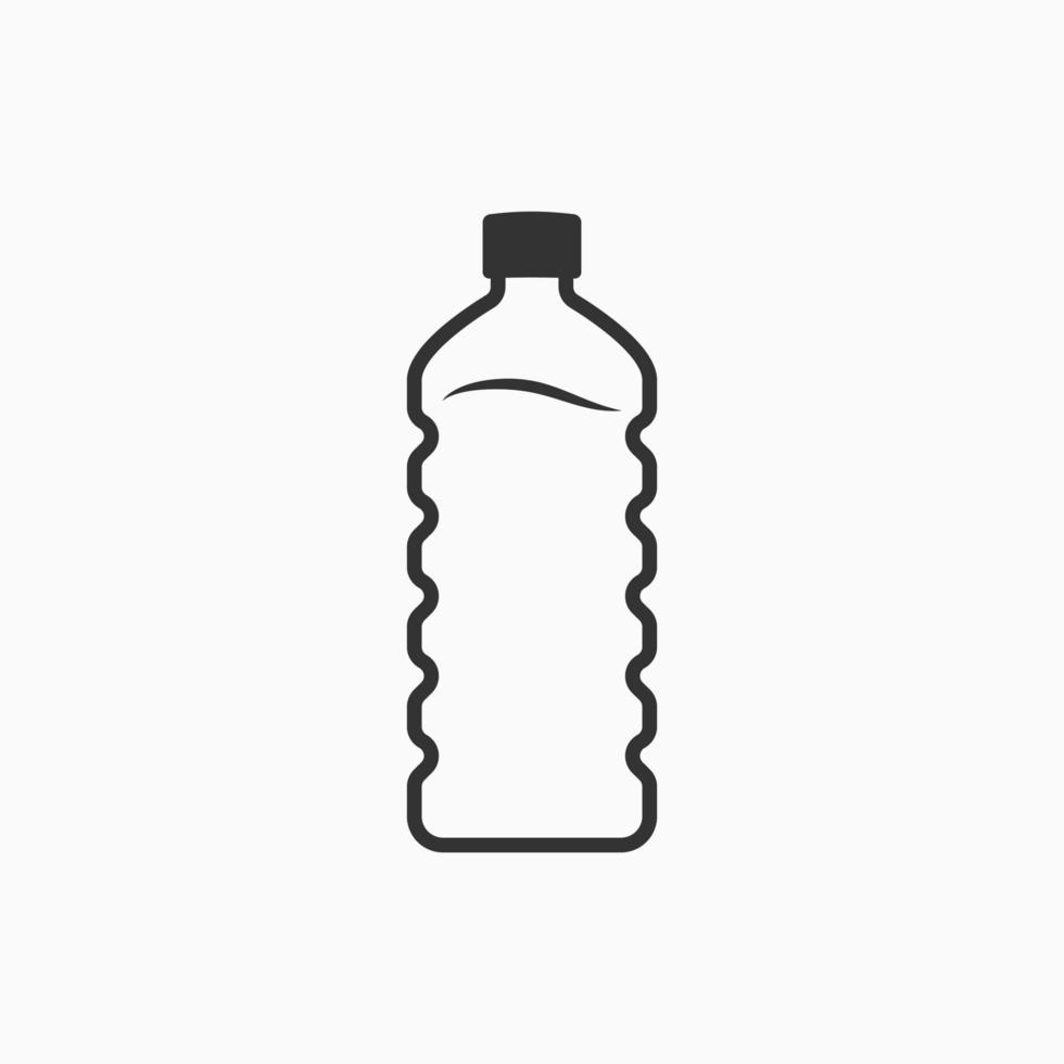 fles water lijn icoon. reliëf fles. plat ontwerp. vector