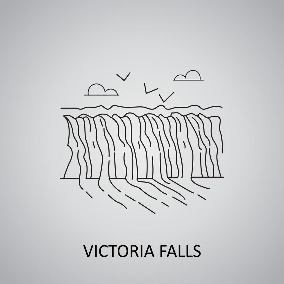 victoria watervallen zimbabwe icon vector