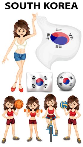 Zuid-Korea vertegenwoordiger en vele sporten vector