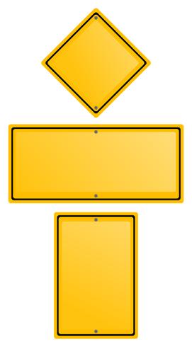 Gele tekens in drie vormen vector