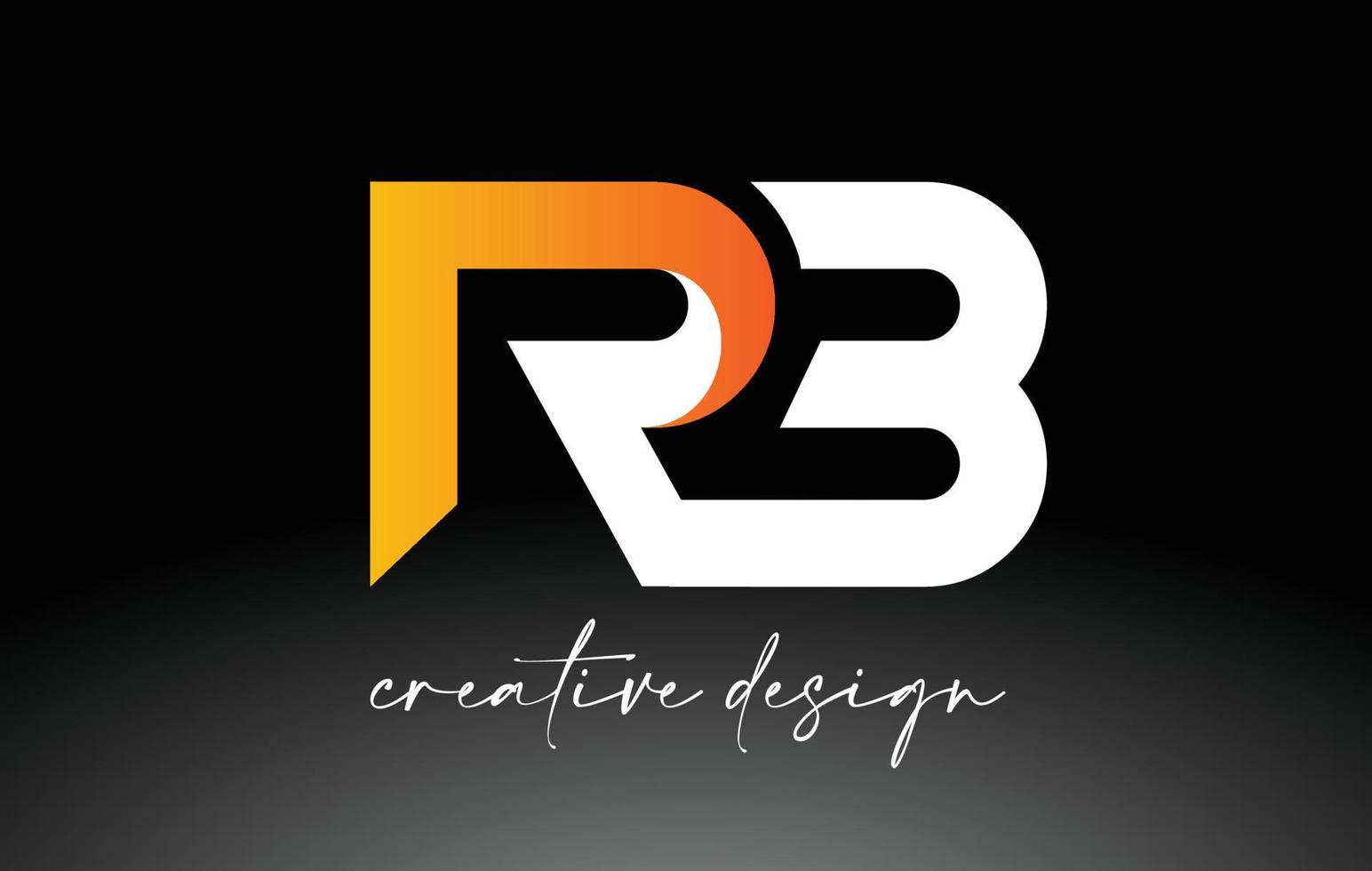 rb letter logo met witgouden kleuren en minimalistisch design icoon vector