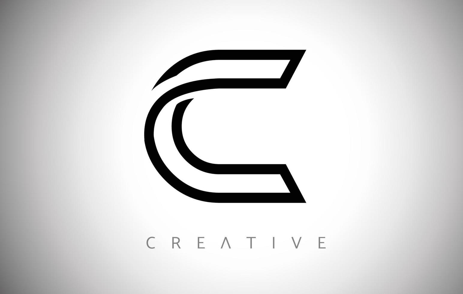 lijnen c logo monogram letterpictogram met creatieve moderne trendy look vector