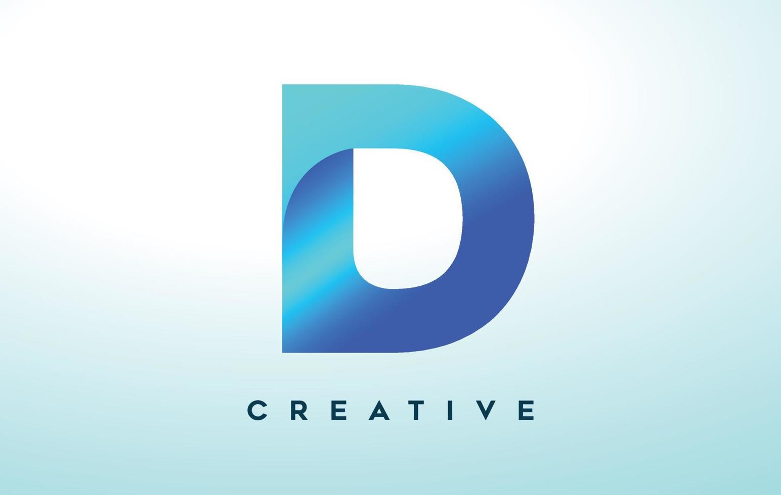 blauw d-letterlogo-ontwerp met gestileerde look en modern ontwerp voor bedrijfslogo vector