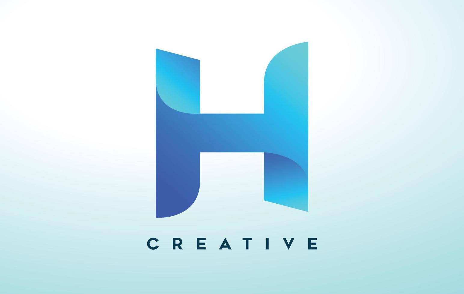 blauw h-letterlogo-ontwerp met gestileerde look en modern ontwerp voor bedrijfslogo vector
