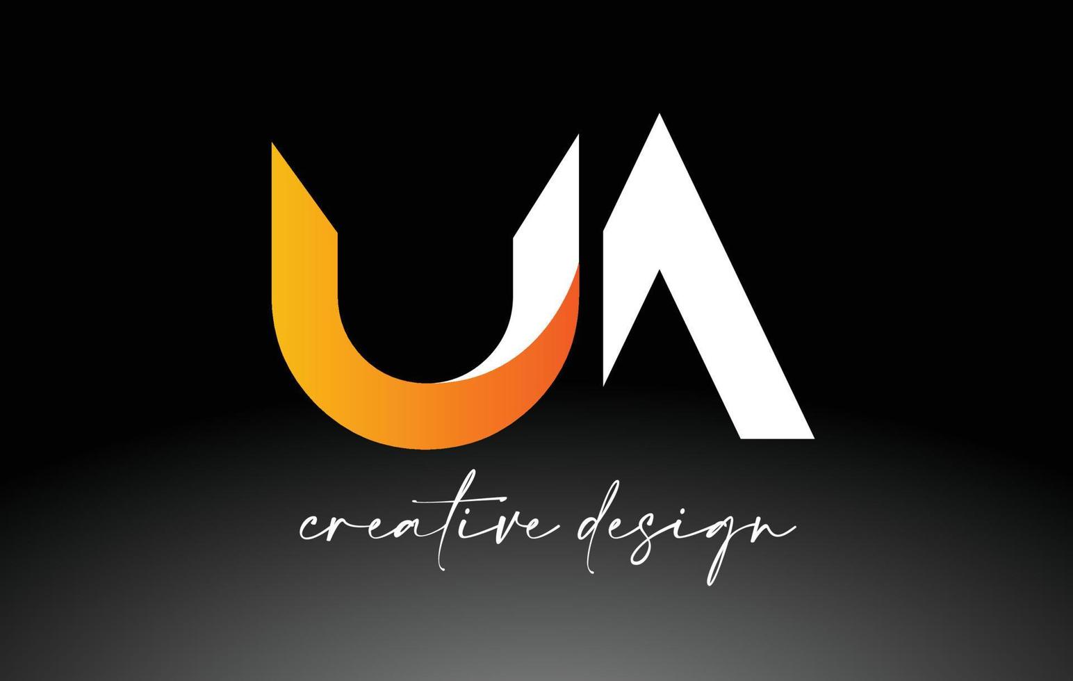 ua letter logo met witgouden kleuren en minimalistisch design icoon vector