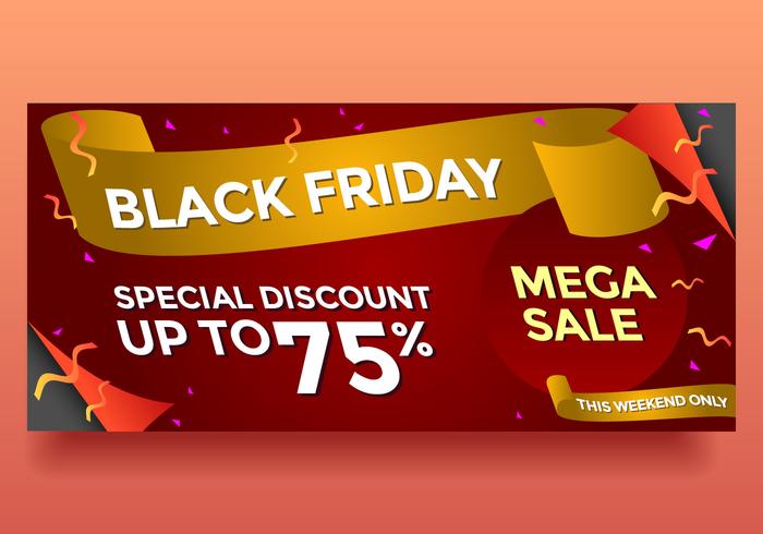 zwarte vrijdag mega-verkoop banner vector