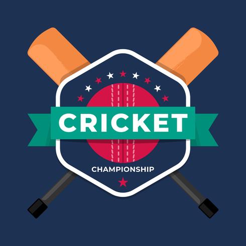 Cricket Sport Logo Badge Team Kampioensmalplaatje vector