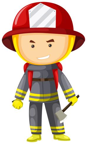 Brandweerman in beschermingspak vector