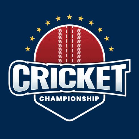 cricket competitie creatieve sticker label ontwerpconcept vector