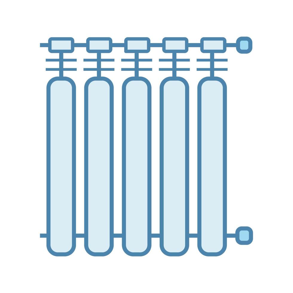 radiator kleur icoon. verwarmingsbatterij. verwarming. geïsoleerde vectorillustratie vector