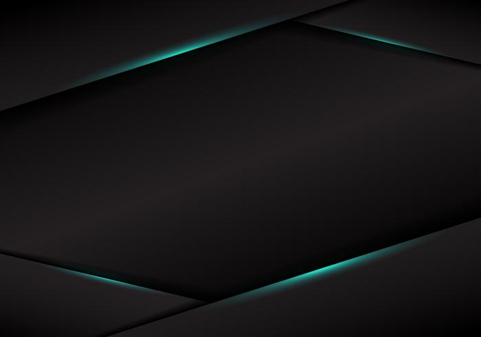 Abstract de lay-out metaal blauw licht van het malplaatje zwart kader op donkere achtergrond. vector