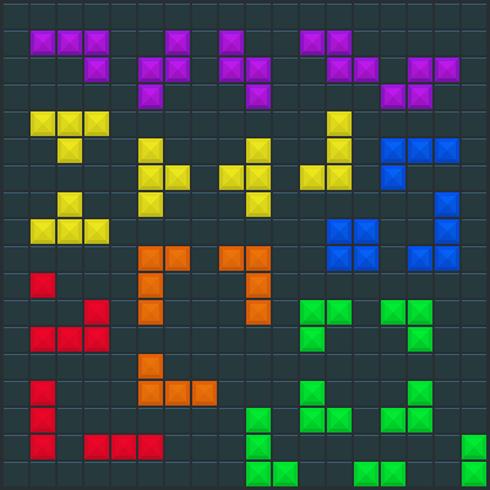 Game tetris vierkante sjabloon vector