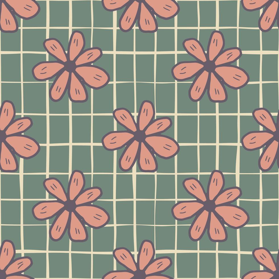 schattig kamille bloemen naadloze patroon op vintage achtergrond. abstract madeliefjes bloemen eindeloos behang. vector