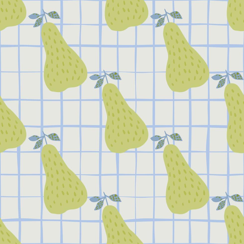 vintage peren naadloze patroon op lijn achtergrond. sappig fruit behang. vectorillustratie. vector