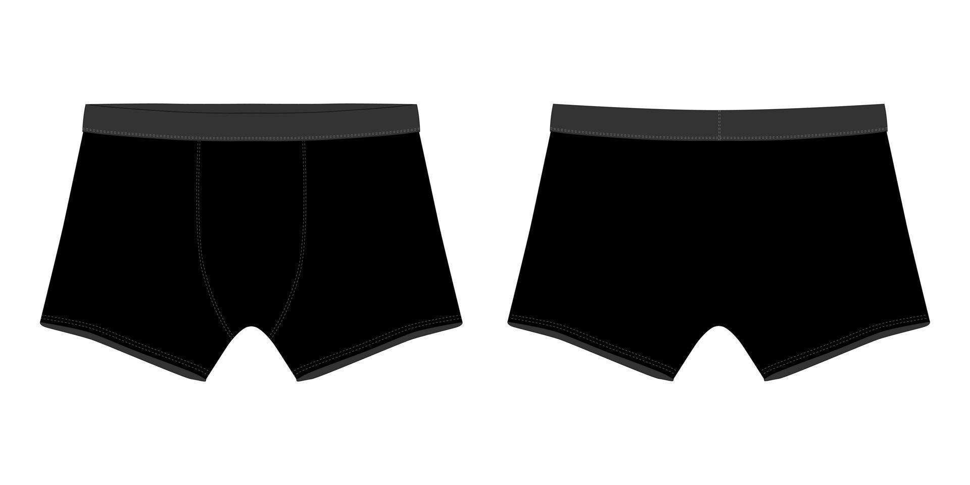 technische schets zwarte boxershort man ondergoed. vector