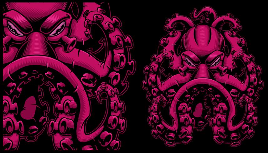 Vector gekleurde illustratie van een octopus.
