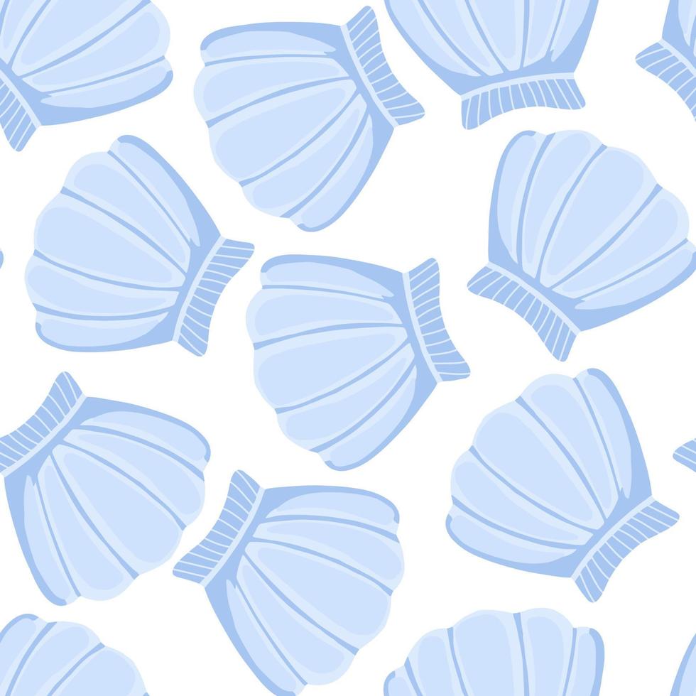 blauwe schelpen vector naadloze patroon. abstract shell marine behang.